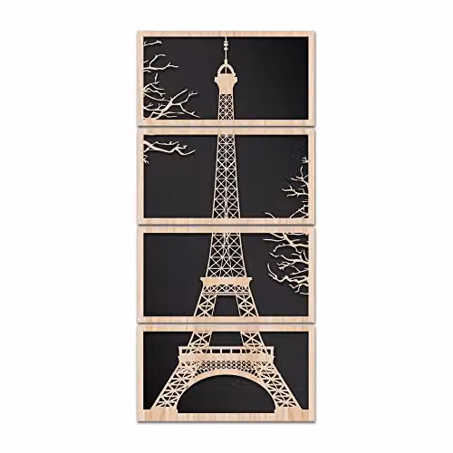 TOUR EIFFEL - Quadro Arredo LASERCUT Composito Legno E PVC 110X50 cm