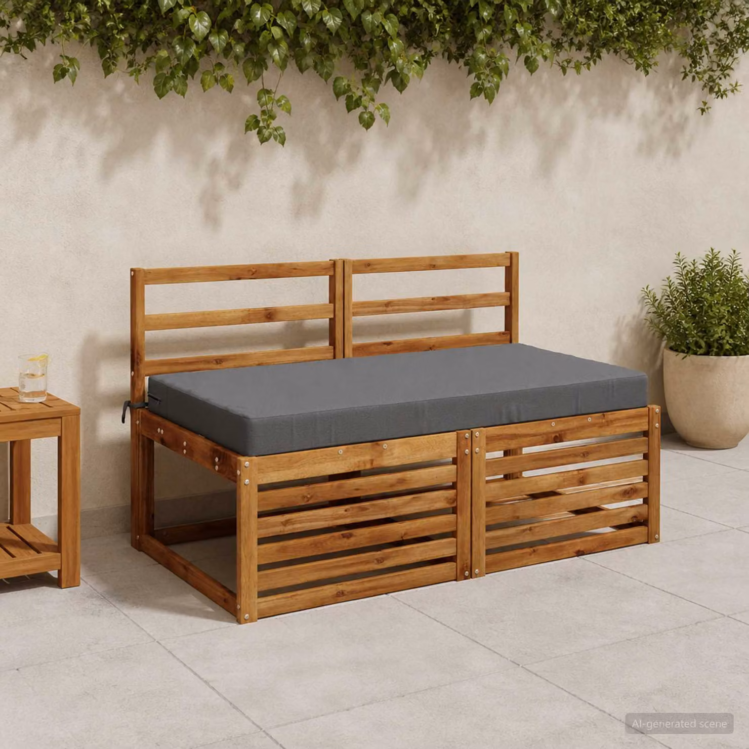 Cuscino per la seduta vidaXL SOEST in poliestere grigio con rivestimento lavabile e resistente ai raggi UV