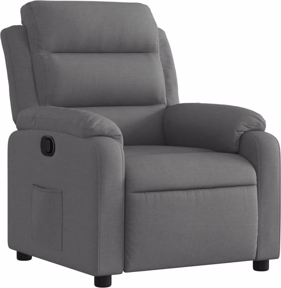 Poltrona reclinabile in tessuto grigio scuro
