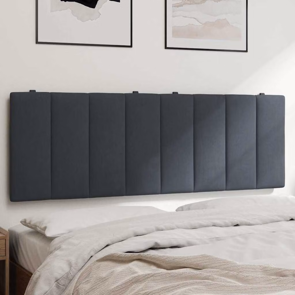vidaXL Cuscino Testiera Hanko in Velluto Grigio, Larghezza: 120 cm