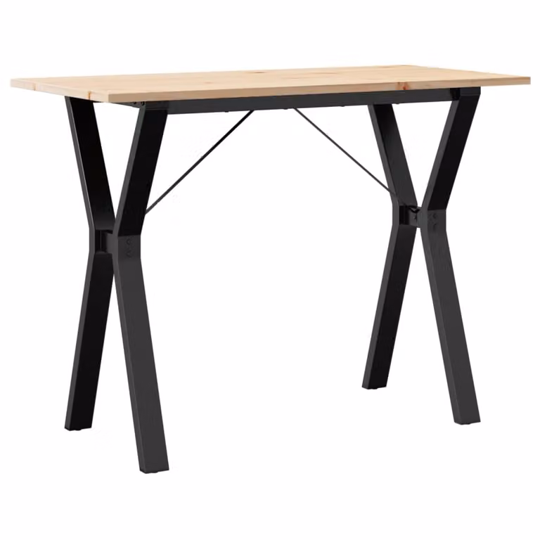 Tavolo da Pranzo Telaio a Y 100x50x75 cm Legno Pino e Acciaio