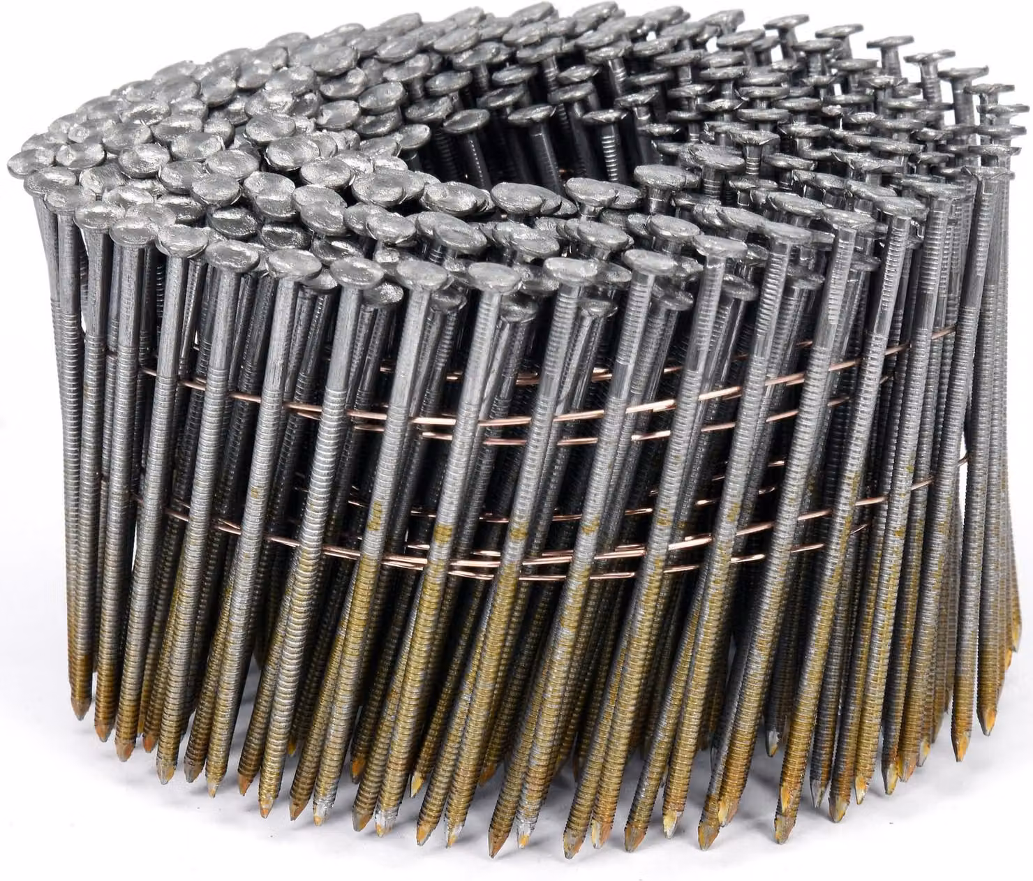 Chiodi a spirale, chiodi a tamburo, 75x2,5 mm, 3600 pezzi, legati con filo