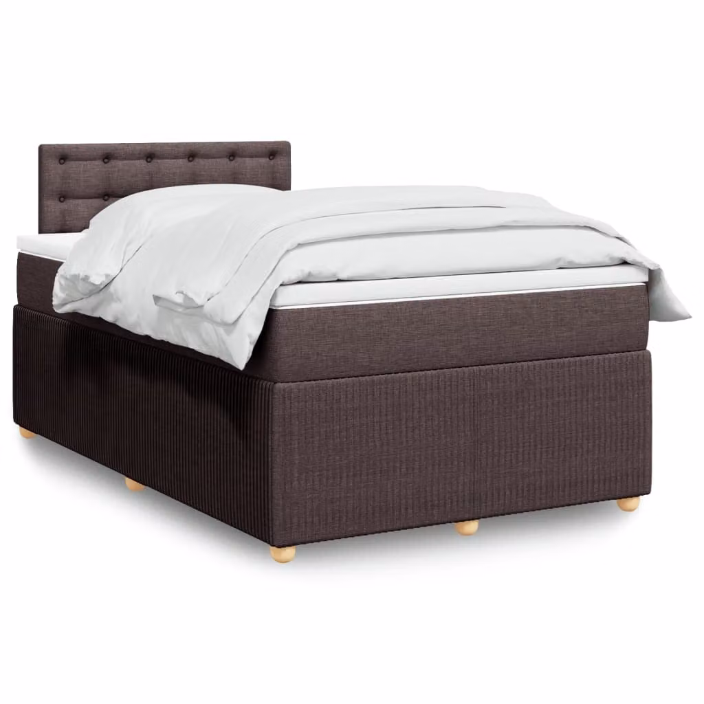 Maison Exclusive - Letto boxspring con materasso marrone scuro 120x200 cm tessuto