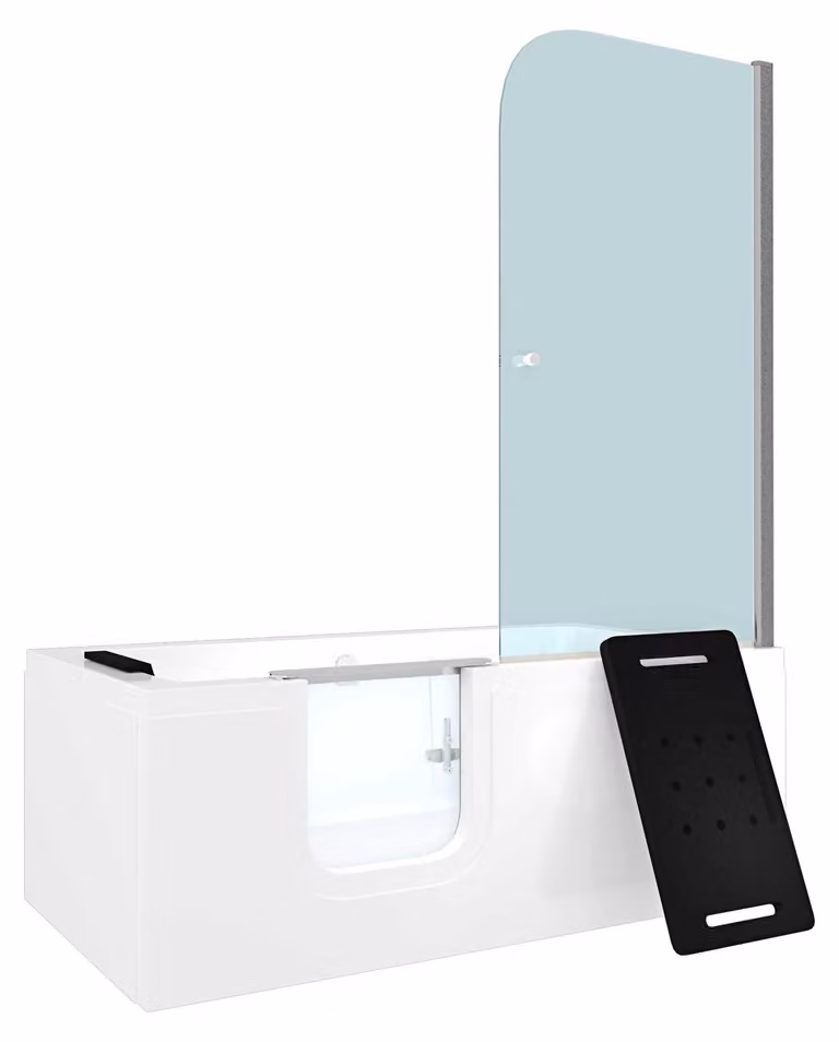 Combinazione doccia per anziani e vasca con sedile, vasca con porta S15D-L 160x85x215 cm SENZA sigillatura a doppio strato