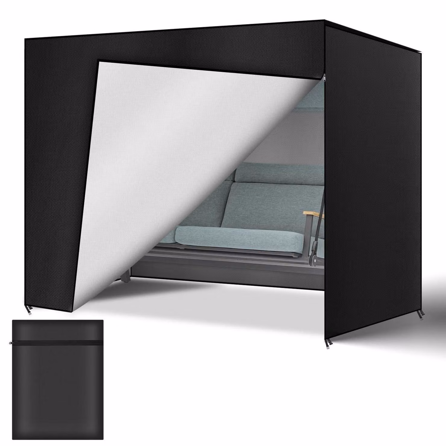Copertura per amaca hollywoodiana, adatta per 2-3 persone, dimensioni 220x135x170 cm, realizzata in tessuto Oxford, impermeabile, resistente al vento e con protezione UV