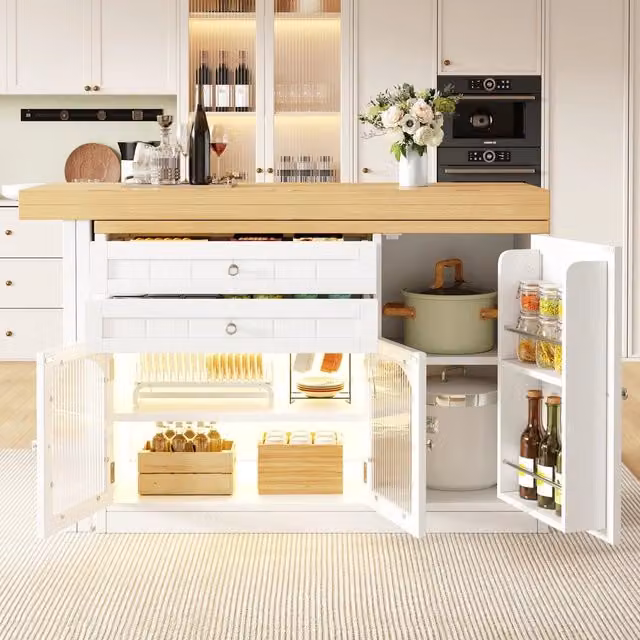 Tavolo da pranzo allungabile per cucina ¨C Minimal ¨C Bianco nero piano legno vetro 120-194cm