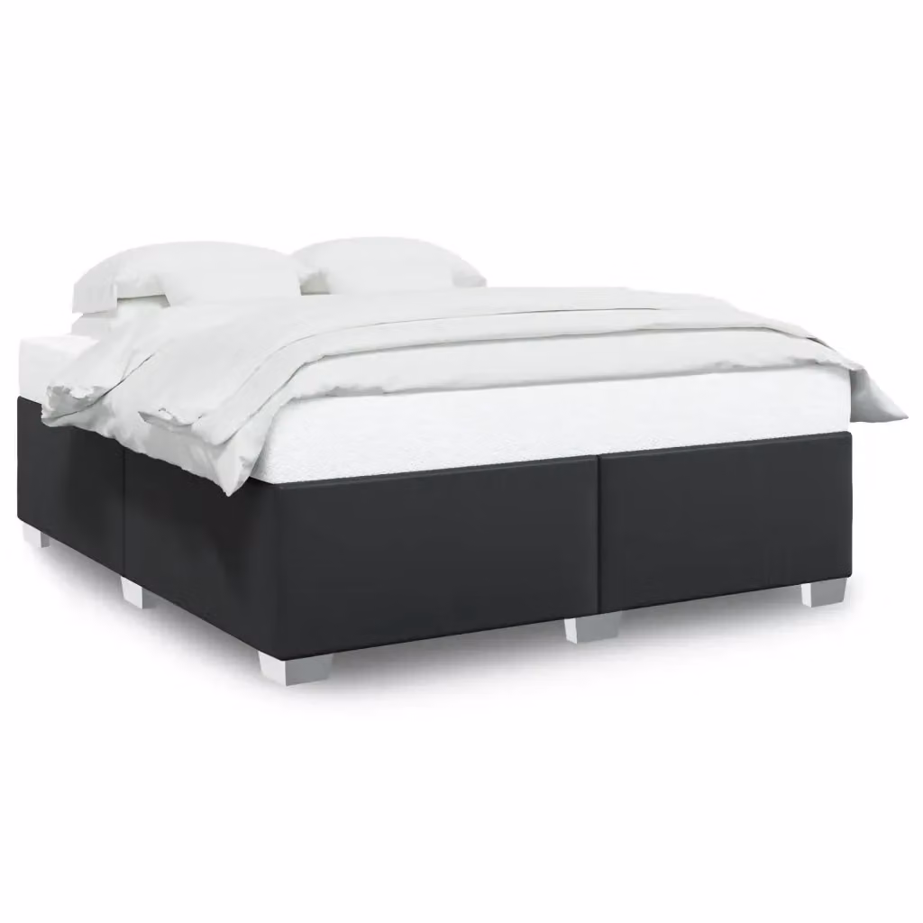 Giroletto vidaXL in similpelle nera con doghe in legno, 200x200 cm – 2