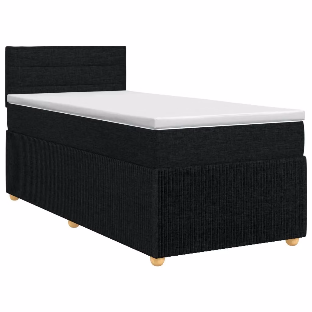 Letto box spring con materasso vidaXL in tessuto nero L/P: 100 x 200 cm – 2