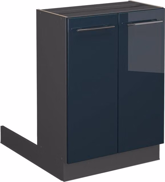Isola cucina Vicco Fame-Line blu scuro lucido e antracite senza piano di lavoro L: 60 cm, P: 30 cm, H: 82 cm – 1