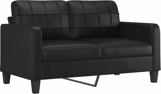 Divano | Divano da soggiorno | Sofa a 2 Posti Nero 140 cm in Similpelle