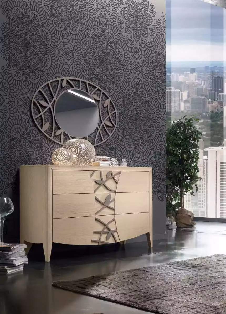 Schlafzimmer Kommode Spiegel Sideboard Kommoden Holz modernes Design Luxus