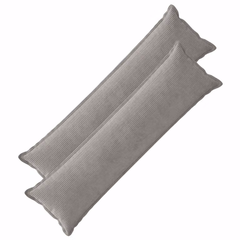 Set di 2 federe vidaXL HOUTEN in velluto a coste, Grigio Chiaro, L 145 x P 40 cm