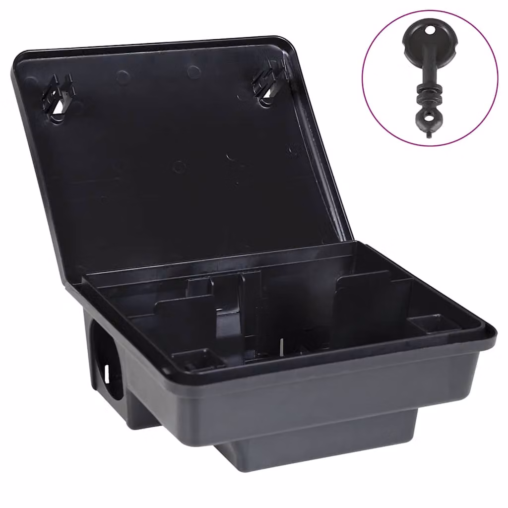 Set di 4 trappole per topi vidaXL colore nero L/P/H: 23 x 19 x 9,5 cm