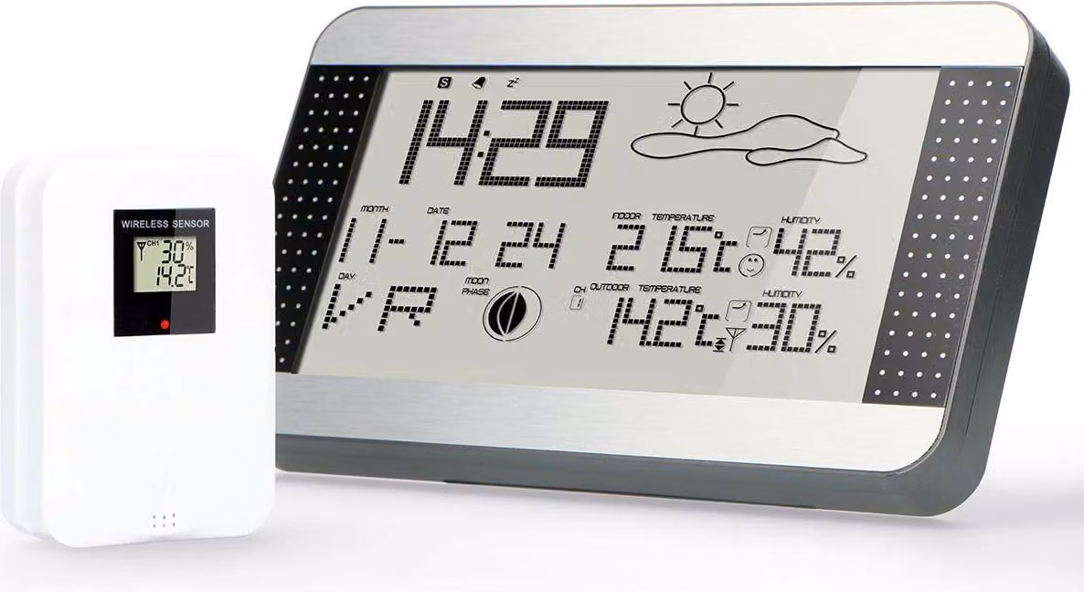 Alecto WS-1700 - Stazione meteo con sensore wireless per esterni, argento