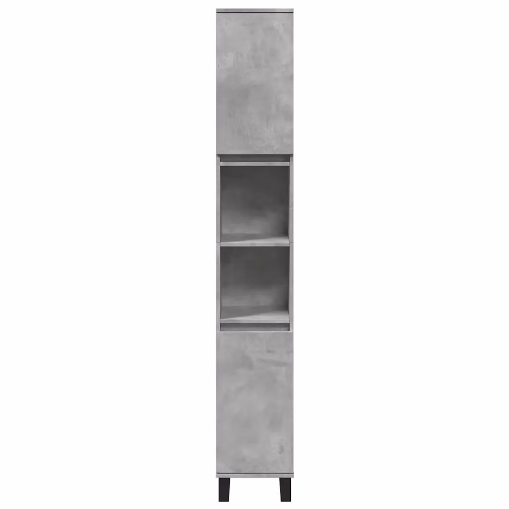 Mobile da bagno sospeso HELLOSHOP26 in stile industriale con vani a giorno e ante, grigio cemento, L/P/H: 30 x 30 x 190 cm – 2