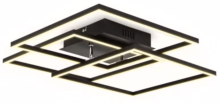 B.K.Licht Plafoniera LED da 40W, 2 cornici orientabili, luce calda 3000K, lampada da soffitto per ufficio?Frame?, nera