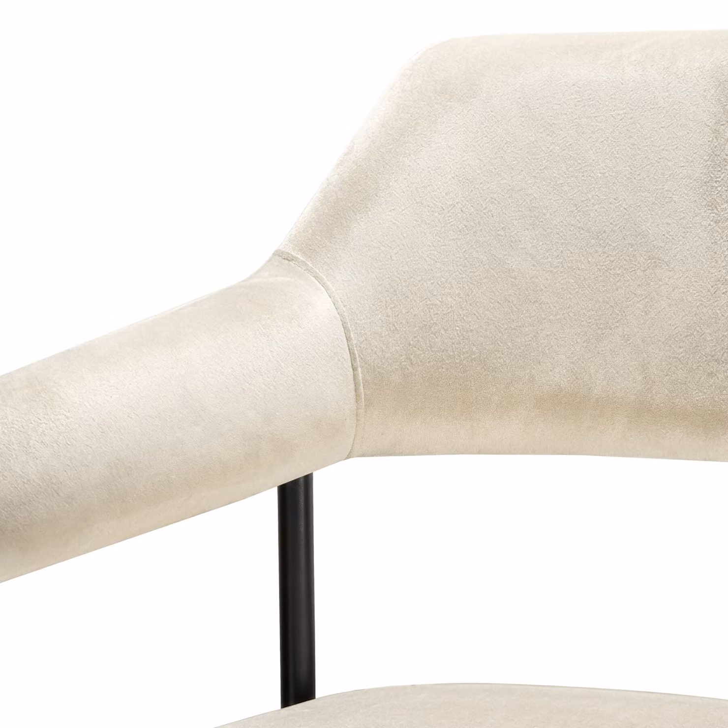 Set di 4 poltrone Doé Tectake in velluto bianco con gambe in metallo per soggiorno o ufficio – 1