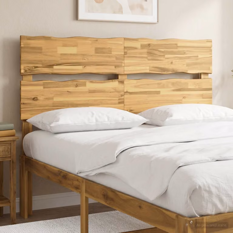 Testiera per letto vidaXL ROSTOCK in legno massello di acacia, Bianco, L: 120 cm