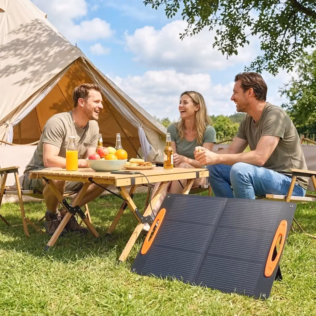 Caricabatteria Solare Pieghevole Giordanoshop 100W con Attacco USB-A e USB-C Nero – 2