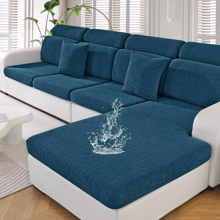 Copertura per cuscino da seduta, elasticizzata, impermeabile, color turchese, per chaise longue