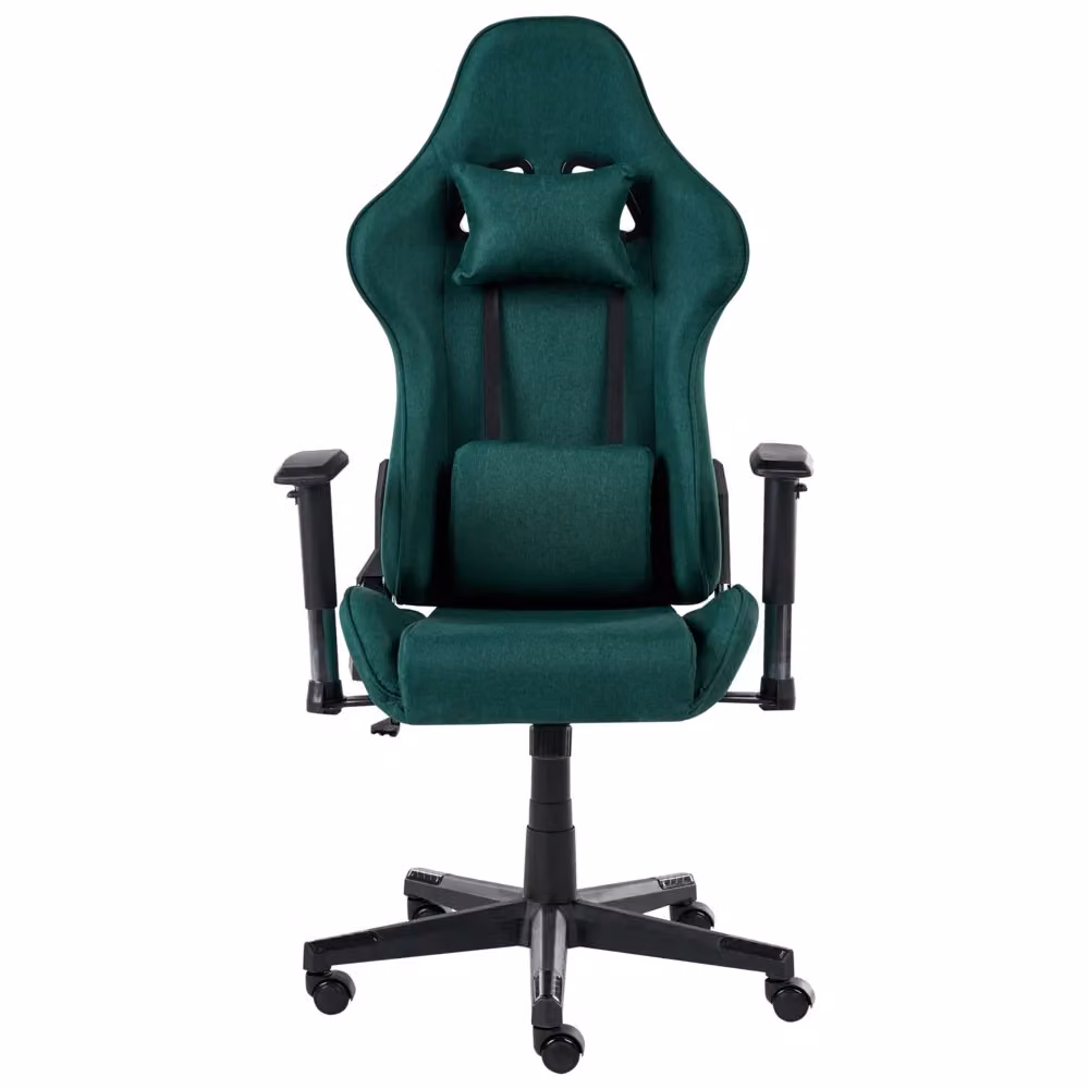 Sedia da ufficio e gaming ergonomica BELIANI in tessuto verde con braccioli regolabili, poggiatesta e base girevole 360 gradi, stile moderno per home office – 2