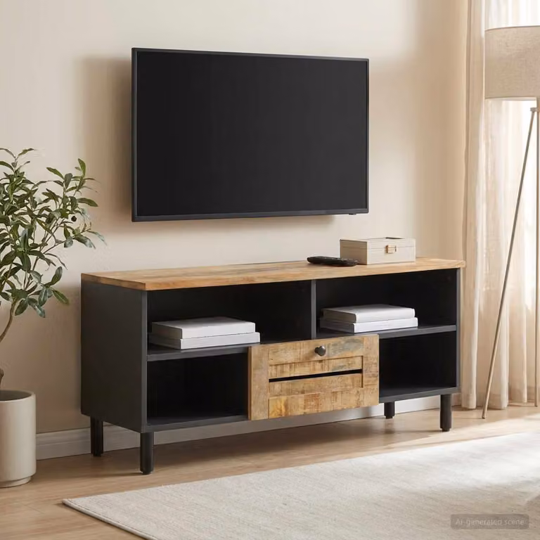 Armadio di stoccaggio moderno vidaXL in legno di mango marrone L 100 cm x P 33 cm x H 46 cm