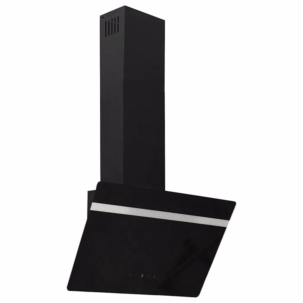vidaXL Cappa da parete in acciaio e vetro temperato nero con display LED, 60 cm – 2