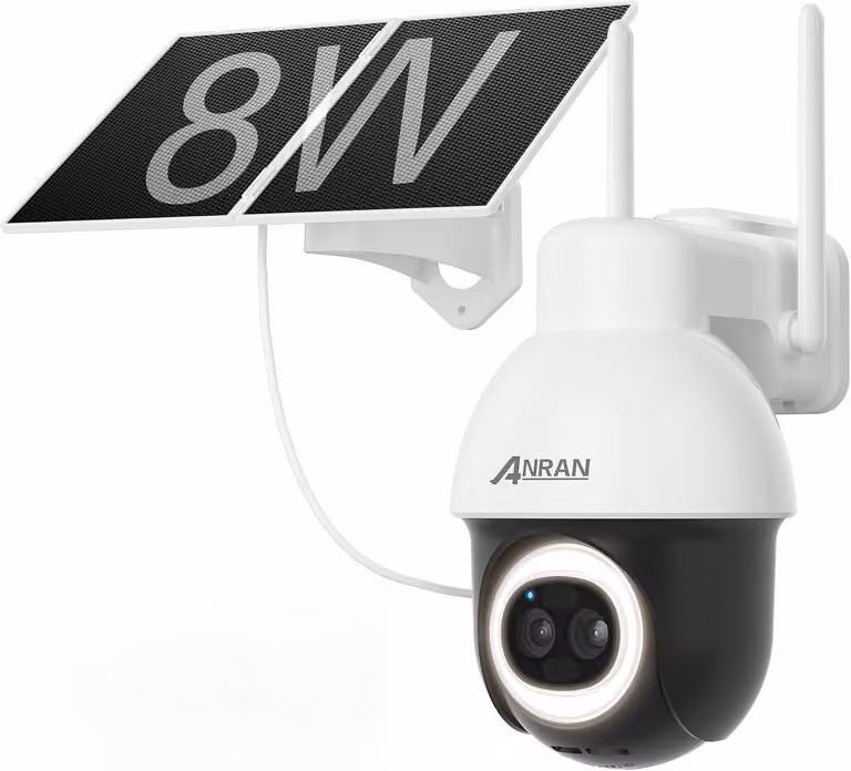 Telecamera di sicurezza wireless per esterni - Doppia fotocamera da 5 MP + 3 MP - Zoom 18x - Grado di protezione IP66 (resistente all'acqua) - Connessione Wi-Fi - Montaggio a parete