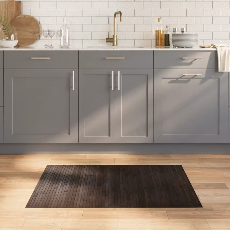 vidaXL Tappeto Rettangolare Moderno in Bambù e Polipropilene Marrone Scuro L: 100 cm, P: 70 cm