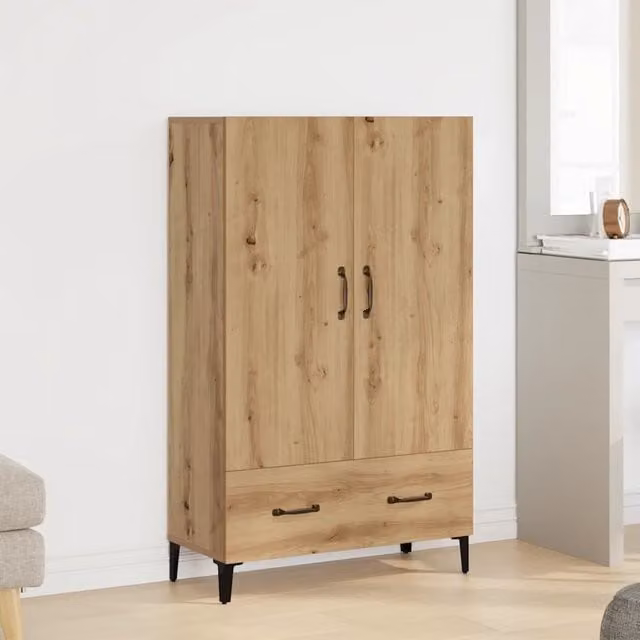 Credenza Buffet Armadio da Cucina Design Mania in Legno Rovere Marrone L: 70 cm, P: 31 cm, H: 115 cm