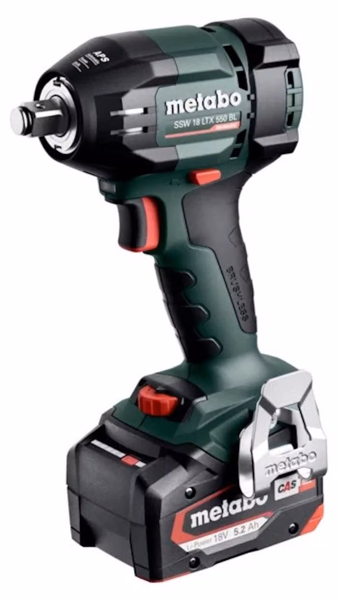 Metabo SSW 18 LTX 550 BL Akku-Schlagschrauber (18 V, 5.2 Ah, 550 Nm Drehmoment)