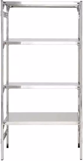 Scaffale professionale in acciaio inox silver con ripiani regolabili per uso alimentare L: 70 cm, P: 60 cm, H: 180 cm