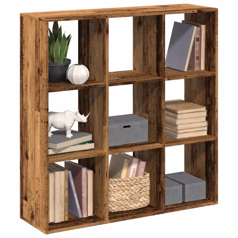 Libreria Divisorio vidaXL in Legno Antico Marrone, Design Moderno Geometrico, L 102 cm x P 29 cm x H 103,5 cm