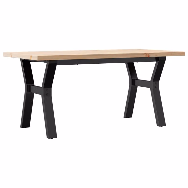 Tavolino Salotto Telaio a Y 100x50x45,5 cm Legno Pino e Acciaio