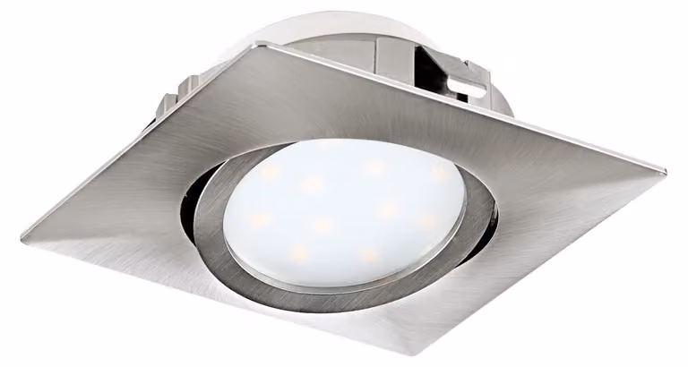 Faretto Ad Incasso Contemporaneo Pineda Policarbonato Nichel Satinato 3 Led 4,9W