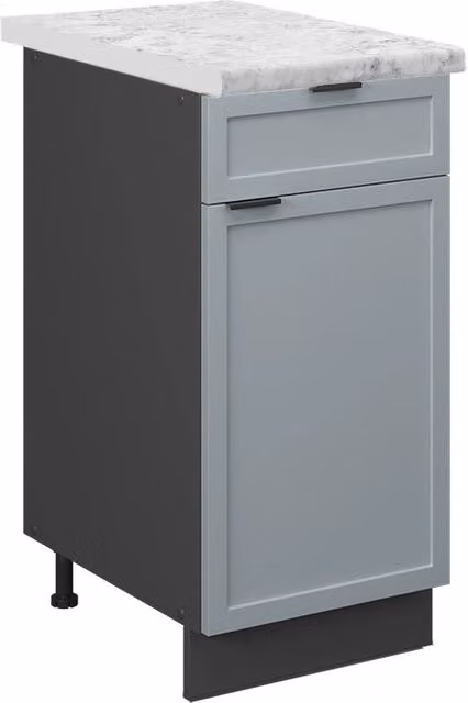 Mobiletto base per cucina Fame-Line Blu-grigio chiaro/Antracite 40 cm, PL Marmo Vicco