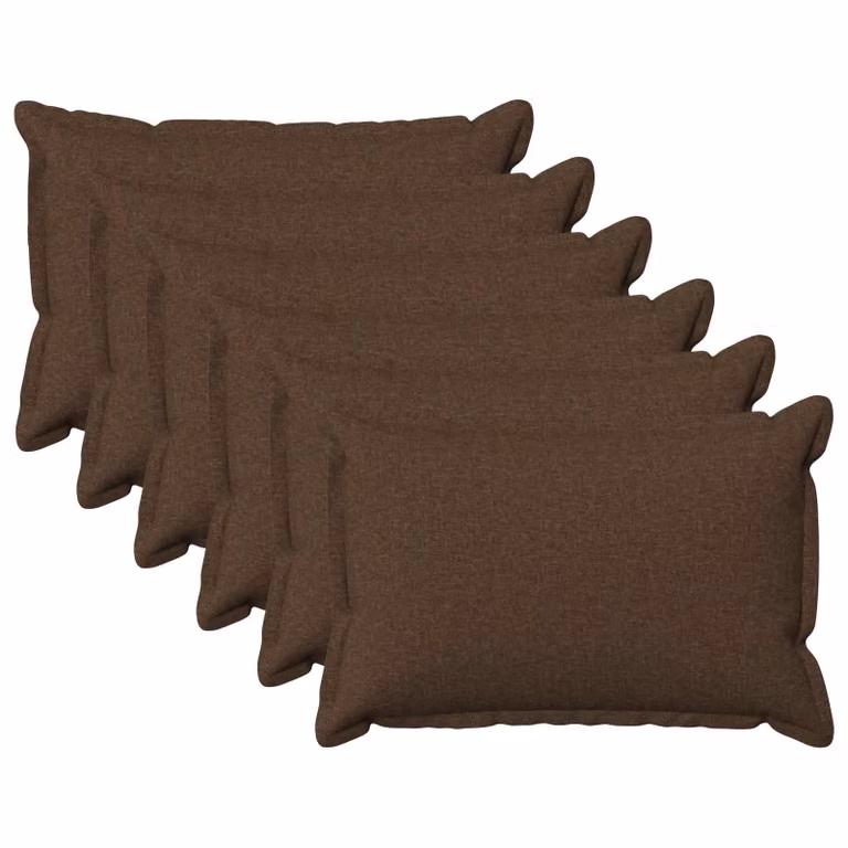 Set di 6 federe vidaXL HOUTEN marroni in poliestere, L 50 cm x P 30 cm x H 30 cm