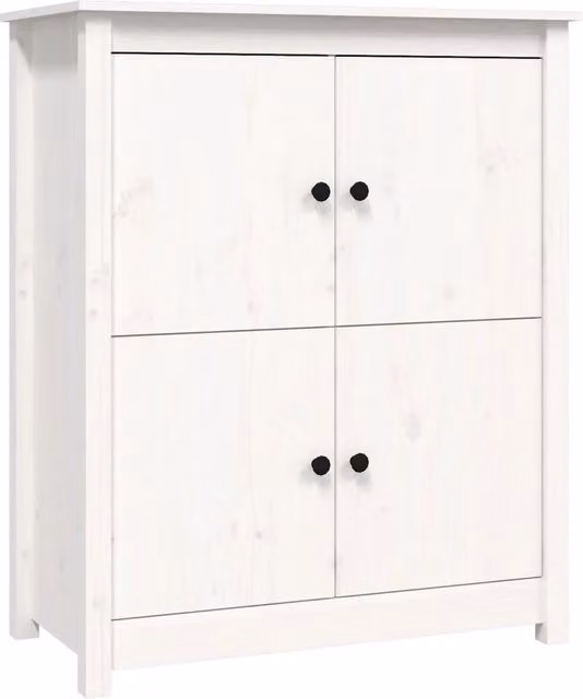 Credenza | Madia | Buffet da pranzo | Armadio da pranzo Bianca 83x41,5x100 cm in Legno Massello di Pino