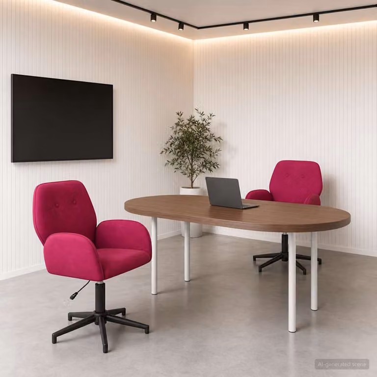 Set di 2 sedie da scrivania girevoli vidaXL in velluto rosso o rosa, L/P/H: 54 x 55 x 90 cm