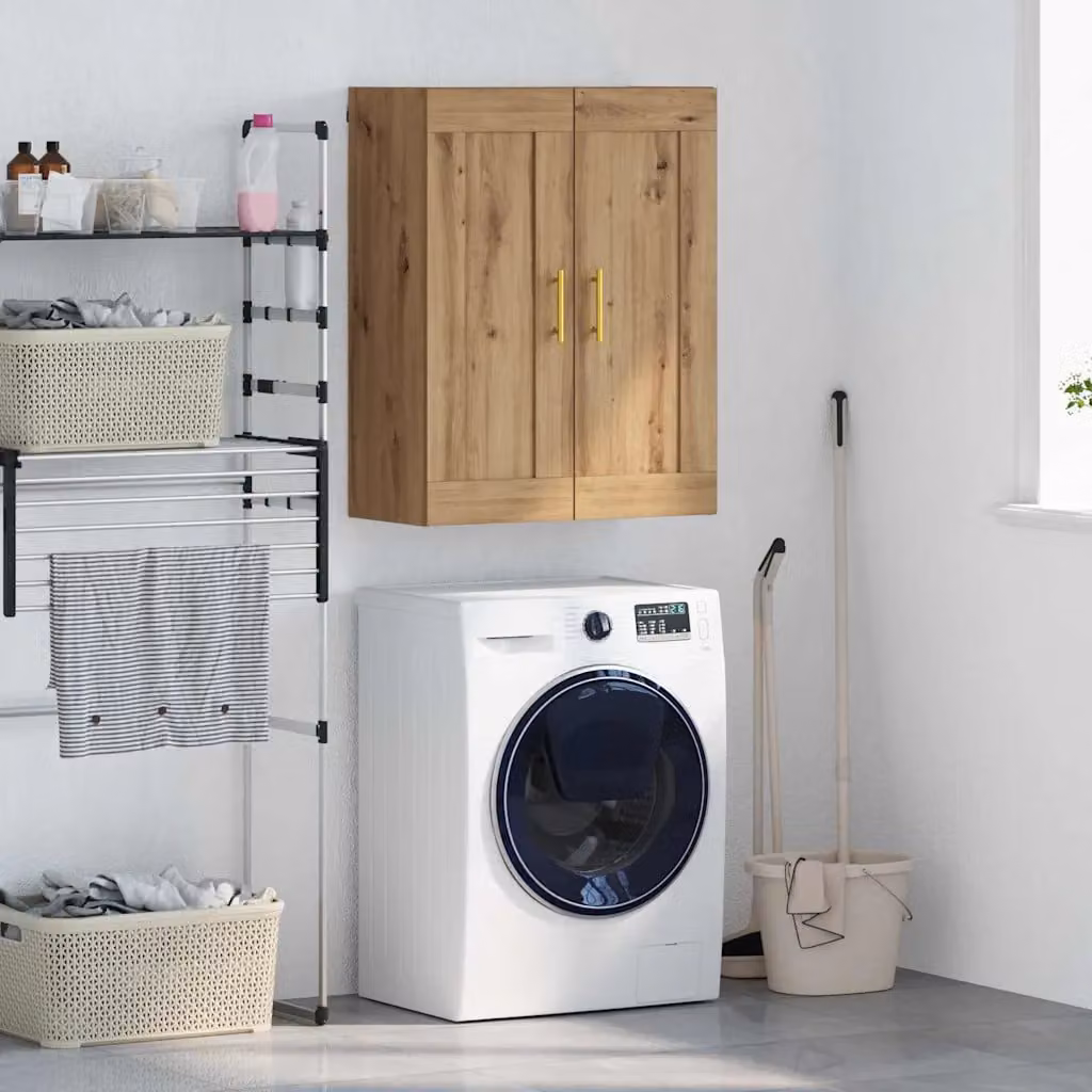 Pensile moderno vidaXL in rovere marrone con ripiani interni, L: 69,5 cm, P: 34 cm, H: 90 cm