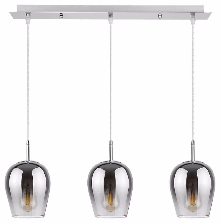 Rabalux 5253 Lampada a sospensione 3 spot Petunia, E27, argento-nero-grigio, rotonda, moderna, ø140mm