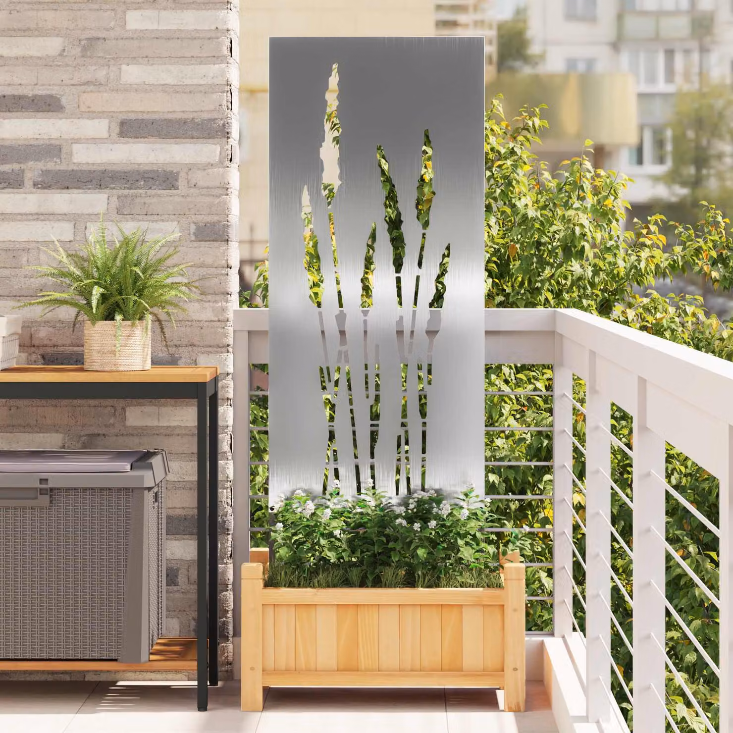 Paravent per privacy in giardino vidaXL, Argento, L 50 cm x H 140 cm