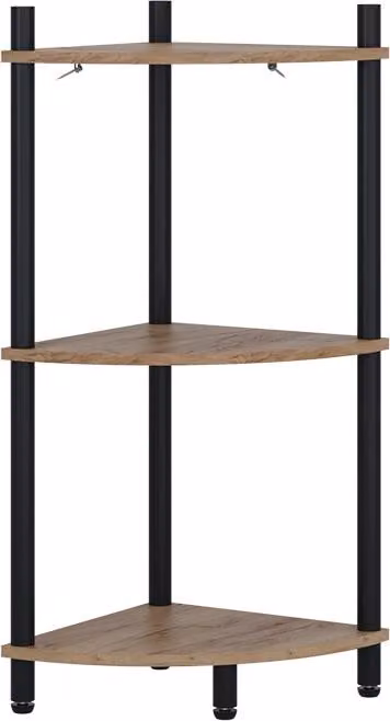 Libreria Vicco Bivio Rovere dorato/antracite 29 x 72 cm con 3 vani portaoggetti, Model 57472