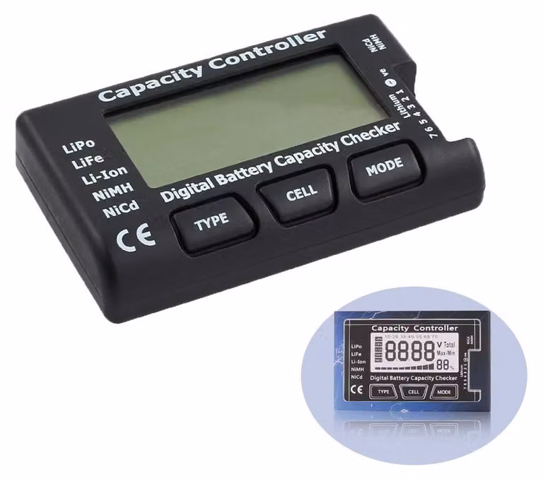Misuratore di batteria 5-in-1 per batterie LiPo, Li-ion e NiMH