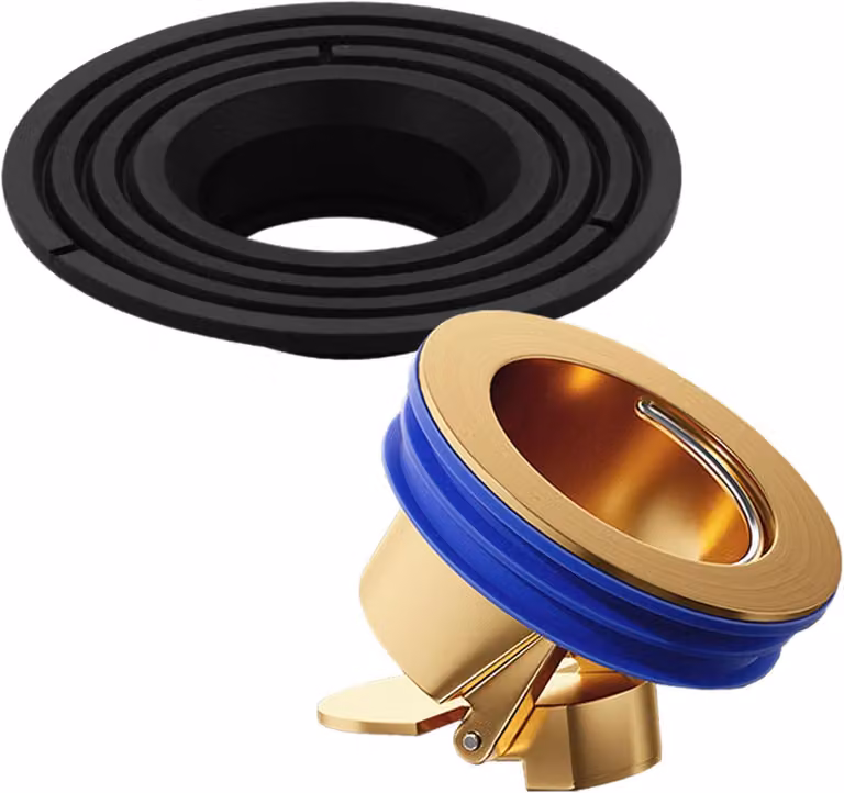 Sifone per lavello con valvola di non ritorno e riduttore di scarico - Sifone in ottone con tappo per scarico e filtro odori - Guarnizione tagliabile per cucina e bagno (nero)