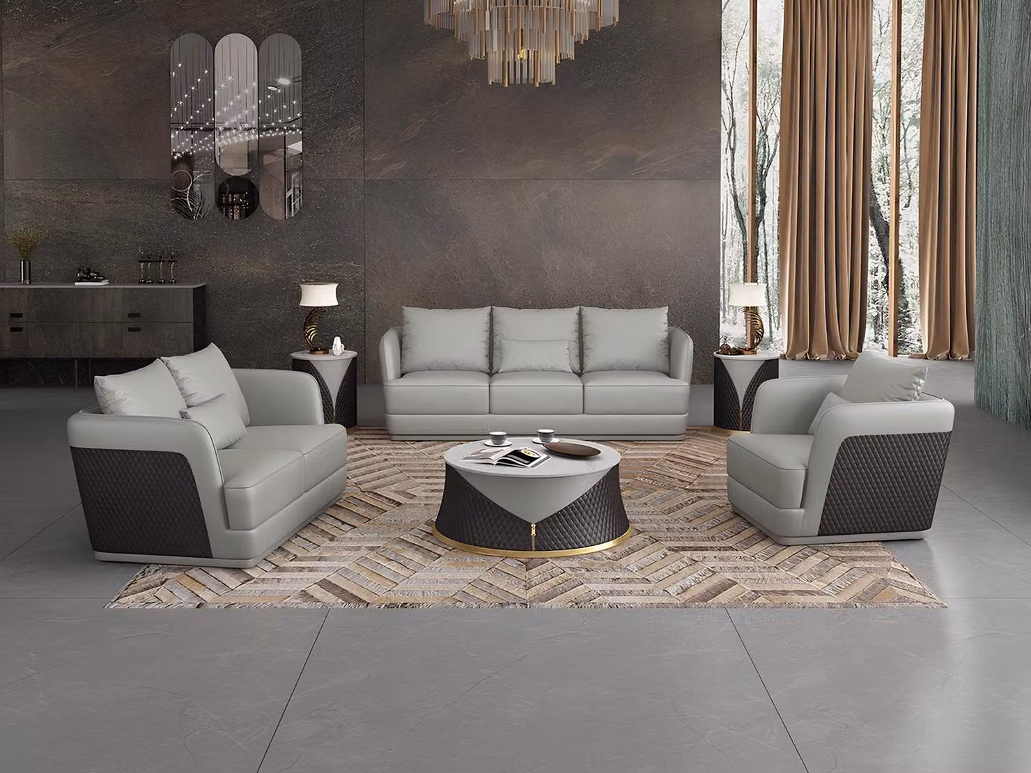 Design Sofagarnitur Sitz Polster Couch 321 Garnituren Ledersofa Polster Couchen