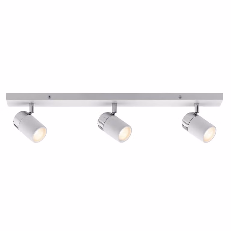 Paulmann Zyli spot soffitto bianco/cromo 3 luci Zyli, dimmerabile, Bianco / Opale, Soggiorno / Sala da pranzo, Metallo, Moderno, Faretto