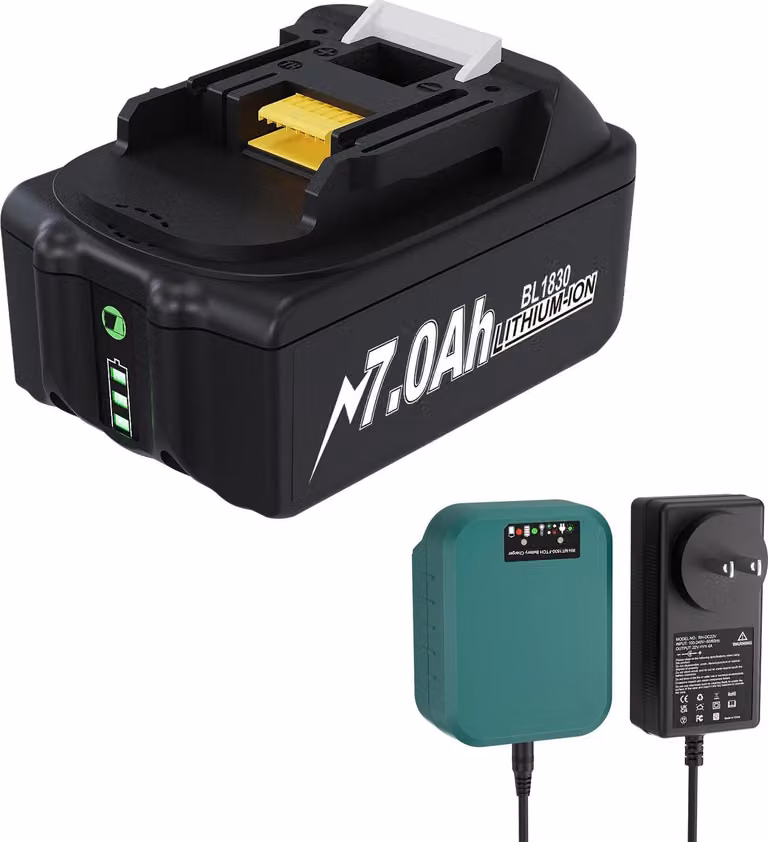 BL1830 18V Akku, 7000 mAh Li-Ion 18650, dunkelgrau, compatibile con Makita LXT/BL1860