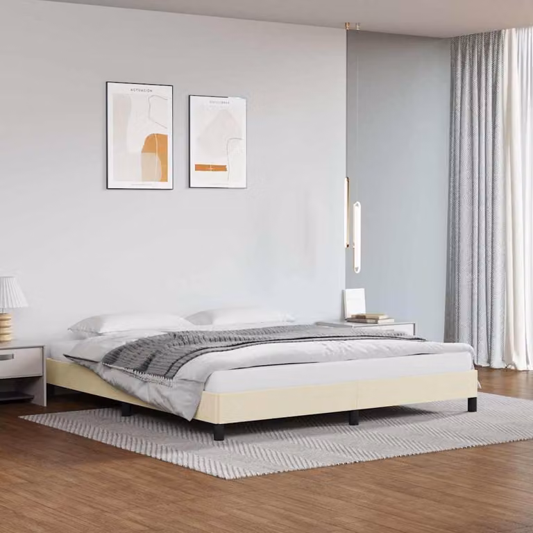 vidaXL Giroletto Imbottito in Similpelle Beige L/P: 180 x 200 cm