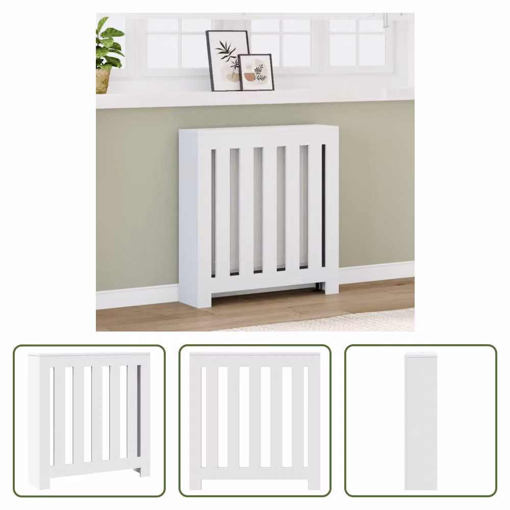 The Living Store Rivestimento per radiatori Bianco 78x20x82 cm Materiale a base di legno